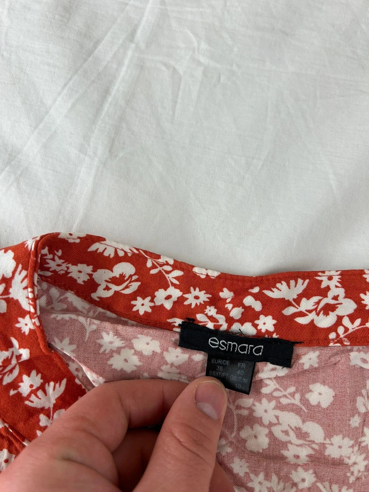 Rode lange jurk met witte print esmara – photo 8